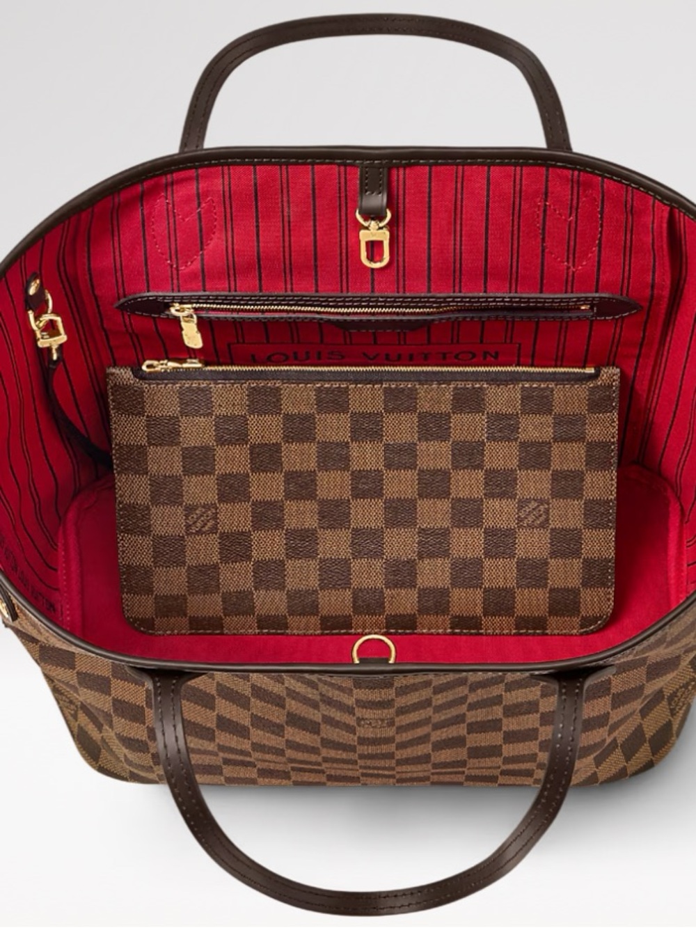Authentic Louis Vuitton Zip Pochette Pouch Wristlet NEW Damier Ebene - Picture 3 of 11
